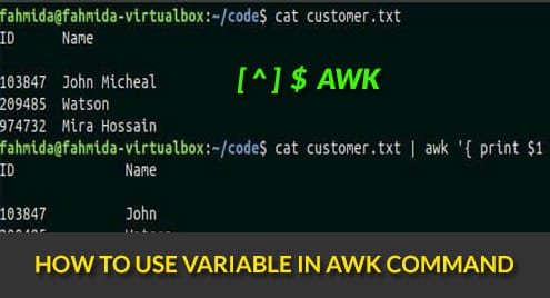 variable assignment with awk